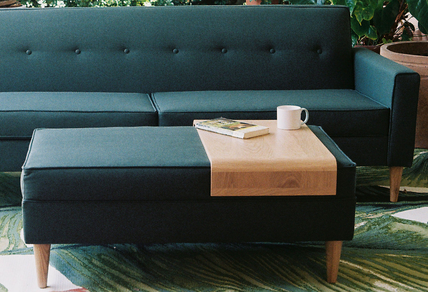 50s style sofa and ottoman